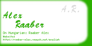 alex raaber business card